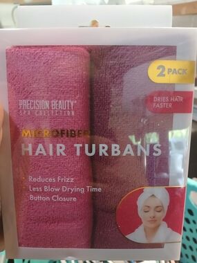 Precision Beauty Microfiber Hair Turbans - Pink 2-Pack
